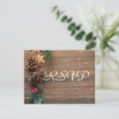 Rustieke Land Kerstmis RSVP Uitnodiging Briefkaart (Staand voorkant)