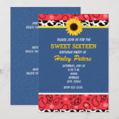 Rustieke Land Koe Print & Zonnebloemen Uitnodiging (Voorkant / Achterkant)