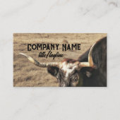 Rustieke Land Longhorn koe Fotografie Visitekaartje (Voorkant)