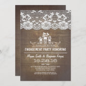 Rustieke land mason potten kant verlovingsfeest kaart (Voorkant / Achterkant)