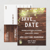 Rustieke Land Mason String Lights Opslaan van de d Briefkaart (Voorkant / Achterkant)