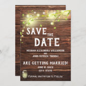 Rustieke Land Mason String Lights Opslaan van de d Kaart (Voorkant / Achterkant)