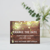 Rustieke Land Mason String Lights Verander de datu Briefkaart (Staand voorkant)