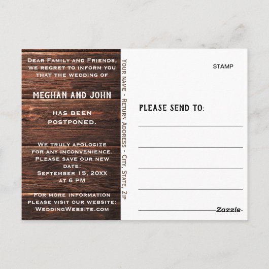 Rustieke Land Mason String Lights Verander de datu Briefkaart (Achterkant)