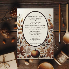 Rustieke Land Minimalistische Herfst Pompoenen Wed Kaart