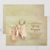 rustieke land paardenpaar vrijgezellenfeest uit te kaart (Voorkant / Achterkant)