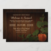  rustieke land pompoen bruiloft uitnodiging (Voorkant / Achterkant)