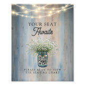 Rustieke Land QR Code Trouwstoel Grafiek Teken Foto Afdruk (Voorkant)