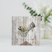 Rustieke land schuur hout Boheemse bruiloft Kaart (Staand voorkant)