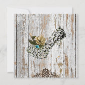 Rustieke land schuur hout Boheemse bruiloft Kaart (Voorkant)