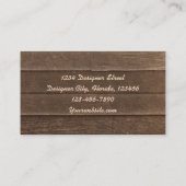 Rustieke  Land Sepia Wood Grain Textuur Visitekaartje (Achterkant)