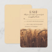 Rustieke land tarwe bruiloft RSVP kaarten (Voorkant / Achterkant)