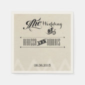 rustieke land Typografie vintage bruiloft Servet (Voorkant)