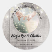 Rustieke Land Uw Foto Dank U Ronde Sticker (Voorkant)