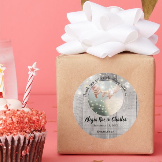 Rustieke Land Uw Foto Dank U Ronde Sticker (Feest)