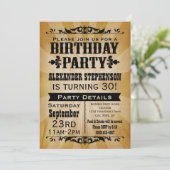 Rustieke  land verjaardagsfeestuitnodiging kaart (Staand voorkant)