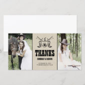 Rustieke land Westerne bruiloft fotokaarten Bedankkaart (Voorkant / Achterkant)