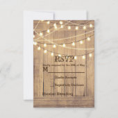 Rustieke Land Westerne Hout & Lights RSVP-kaart RSVP Kaartje (Voorkant)