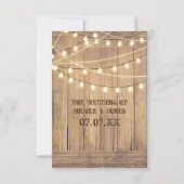 Rustieke Land Westerne Hout & Lights RSVP-kaart RSVP Kaartje (Achterkant)