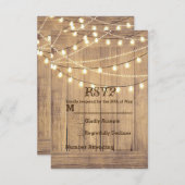 Rustieke Land Westerne Hout & Lights RSVP-kaart RSVP Kaartje (Voorkant / Achterkant)