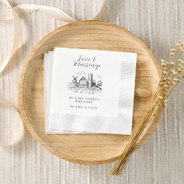 Rustieke land Westerne schuur bruiloft cocktail Servet