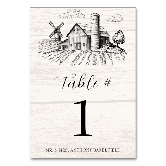 Rustieke land Westerne schuur bruiloft Kaart (Voorkant)