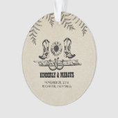 Rustieke land Westerne schuur bruiloft Ornament (voorkant)