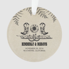 Rustieke land Westerne schuur bruiloft Ornament