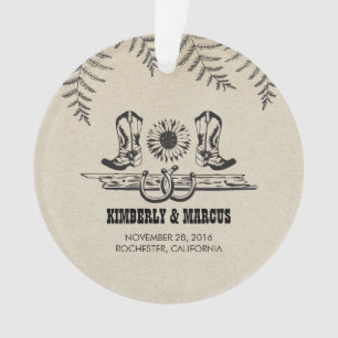 Rustieke land Westerne schuur bruiloft Ornament