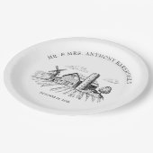 Rustieke land Westerne schuur bruiloft Papieren Bordje (Gekanteld)