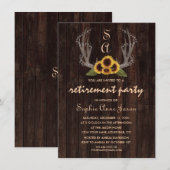 Rustieke Land Zonnebloem Antlers Retirement Party Kaart (Voorkant / Achterkant)