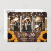 Rustieke Land Zonnebloem Foto Opslaan De Datum Aankondigingskaart (Voorkant / Achterkant)