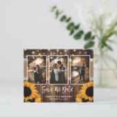 Rustieke Land Zonnebloem Foto Opslaan De Datum Aankondigingskaart (Staand voorkant)