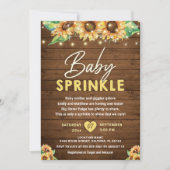 Rustieke Land Zonnebloem Gele Herfst Baby Sprinkle Kaart (Voorkant)