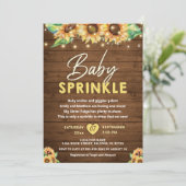 Rustieke Land Zonnebloem Gele Herfst Baby Sprinkle Kaart (Staand voorkant)