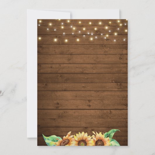 Rustieke Land Zonnebloem Gele Herfst Baby Sprinkle Kaart (Achterkant)