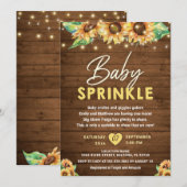 Rustieke Land Zonnebloem Gele Herfst Baby Sprinkle Kaart (Voorkant / Achterkant)