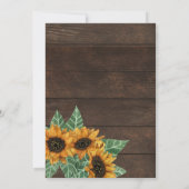 Rustieke Land Zonnebloem Hout Waterverf Verjaardag Kaart (Achterkant)
