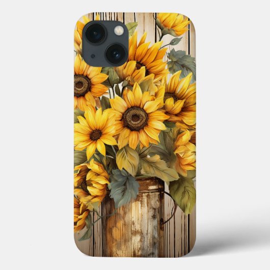  rustieke land zonnebloemen bloemenbloem Case-Mate iPhone case (Achterkant)