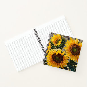 Rustieke Land Zonnebloemen op Barnboard Print Notitieboek