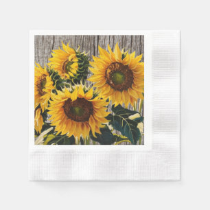 Rustieke Land Zonnebloemen op Barnboard Print Servet
