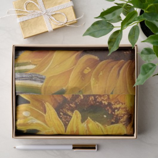 Rustieke Land Zonnebloemen op Barnboard Print Tissuepapier (Geschenk)