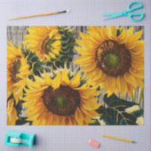 Rustieke Land Zonnebloemen op Barnboard Print Tissuepapier (Craft)