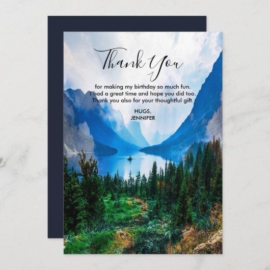 Rustieke landbergen Schilderachtig Natuur Dank u Bedankkaart (Voorkant / Achterkant)