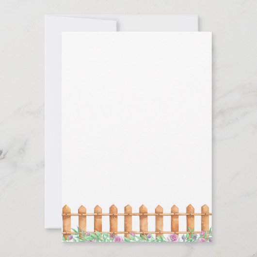 Rustieke Landboerderij Bloementuin Bruiloft Kaart (Achterkant)