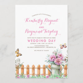 Rustieke Landboerderij Bloementuin Bruiloft Kaart