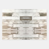 Rustieke landboerderij schuur grijs wit houtnerf inpakpapier vel (Voorkant 3)