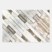 Rustieke landboerderij schuur grijs wit houtnerf inpakpapier vel (Voorkant 2)