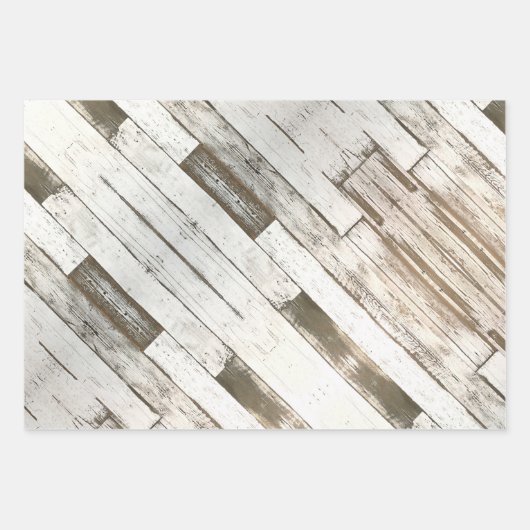 Rustieke landboerderij schuur grijs wit houtnerf inpakpapier vel (Voorkant 2)