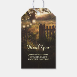 Rustieke landboom en verlichting cadeaulabel